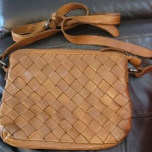 Tan Leather Vilenca Holland Crossbody Bag